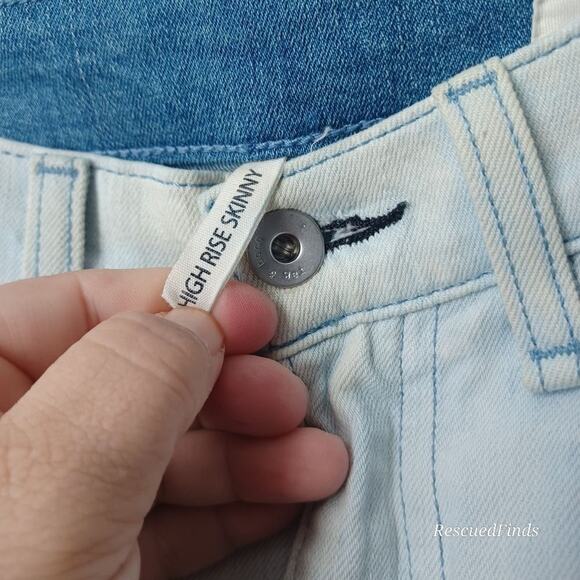 Rag & Bone High Rise Skinny Two Tone Jeans W25 L30 - Picture 4 of 8